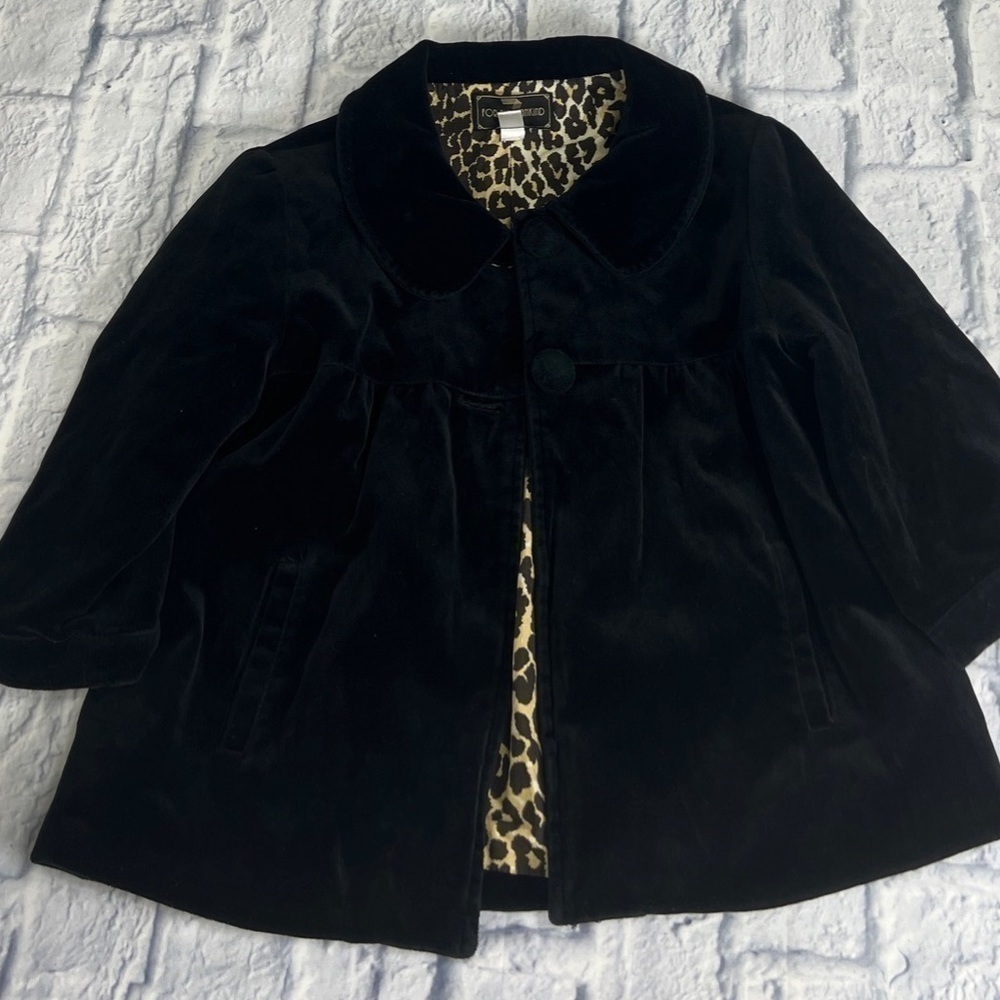 7 for all Mankind black velvet cape / jacket with Peter Pan collar size M girl